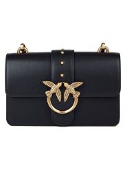 Pinko Skórzana torebka w kolorze czarnym - 21 x 13 x 7 cm rozmiar: onesize. Czarne torby na ramię Pinko, z aplikacjami, z materiału, na ramię, bez dodatków. Za 834.60 zł.