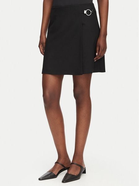 HUGO Spódnica mini Rilasi 50564193 Czarny Regular Fit. Czarne spódnice Hugo, bez wzorów, z syntetyku, mini. Za 679.99 zł.