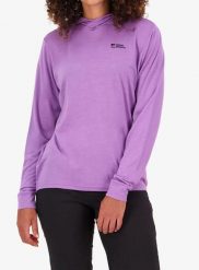 Bluza z kapturem damska Mons Royale Pivot Merino Long Sleeve Hood. Fioletowe bluzy Mons Royale, m, bez wzorów, z materiału, z kapturem. Za 456.49 zł.