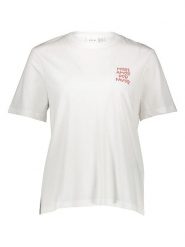 Vila Koszulka w kolorze białym rozmiar: XL. Białe bluzki Vila, xl, bez wzorów, z bawełny, bez kołnierzyka, bez ramiączek. Za 48.39 zł.