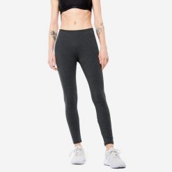 Legginsy fitness damskie Nyamba 100 Salto. Szare legginsy DOMYOS, m, bez wzorów, z bawełny. Za 29.99 zł.