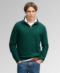 Superdry Bluza Essential Serif Logo Half Zip – 60% bawełna, 40% poliester z. Zielone bluzy Superdry, l, bez wzorów, z bawełny, bez kaptura. Za 354.85 zł.