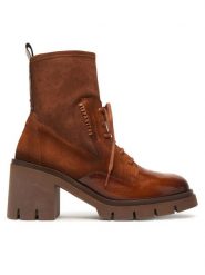 Hispanitas Botki HI254281 Brązowy. Brązowe botki Hispanitas, bez wzorów, ze skóry, bez obcasa, na słupku, bez zapięcia. Za 749.99 zł.