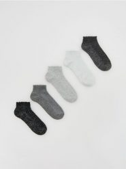 Skarpetki z metalizowaną nitką 5 pack - złamana biel. Skarpety Reserved, bez wzorów. Za 49.99 zł.
