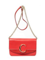 Chloé Skórzana torebka w kolorze czerwonym - 21 x 14 x 5 cm rozmiar: onesize. Czerwone torby na ramię Chloe, bez wzorów, z materiału, na ramię, bez dodatków. Za 3,145.99 zł.