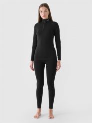 4F Bielizna termoaktywna bezszwowa z wełną Merino (dół) damska - czarna M/L. Czarna bielizna sportowa 4f, l, bez wzorów, z dzianiny. Za 299.99 zł.