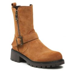 Botki Clara Barson. Brązowe botki Clara Barson, bez wzorów, bez obcasa, na płaskiej podeszwie, bez zapięcia. Za 95.98 zł.