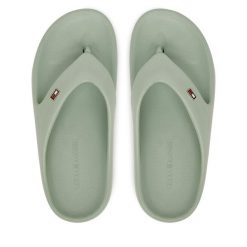 Japonki Tommy Hilfiger. Niebieskie klapki TOMMY HILFIGER, bez wzorów, bez obcasa. Za 179.99 zł.