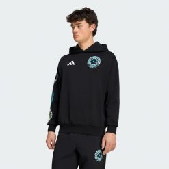 Bluza MERCEDES - AMG PETRONAS FORMULA 1 TEAM LIGHTS ON HOOD. Czarne bluzy Adidas, m, bez wzorów, z bawełny, z kapturem. Za 479.00 zł.