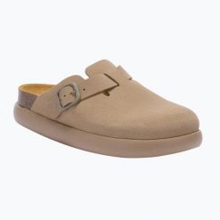 Klapki damskie Scholl Fae Chunky. Brązowe klapki Scholl, bez wzorów, z materiału, bez obcasa. Za 509.99 zł.