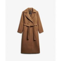 Płaszcz damski Superdry Relaxed. Brązowe płaszcze Superdry, l, bez wzorów, z materiału, bez kaptura. Za 850.65 zł.