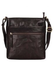 WEZBEY Skórzana torebka "Adrian" w kolorze brązowym - 21 x 25 x 5 cm rozmiar: onesize. Brązowe torby na ramię WEZBEY, bez wzorów, z materiału, na ramię, bez dodatków. Za 165.99 zł.