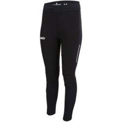 Damskie legginsy wiatroszczelne Swix Focus. Czarne legginsy Swix, bez wzorów. Za 614.00 zł.