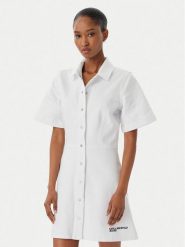 Karl Lagerfeld Jeans Sukienka jeansowa B2W13056 Biały Regular Fit. Białe sukienki Karl Lagerfeld Jeans, l, bez wzorów, z jeansu, bez kołnierzyka, bez ramiączek. Za 627.99 zł.