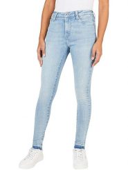 Pepe Jeans Dżinsy - Slim fit - w kolorze błękitnym rozmiar: W28. Niebieskie jeansy Pepe Jeans, z aplikacjami, z podwyższonym stanem. Za 145.26 zł.