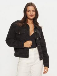 Guess Jeans Kurtka jeansowa W4BN56 D5E83 Czarny Relaxed Fit. Czarne kurtki Guess Jeans, xl, z aplikacjami, z bawełny, bez kaptura. Za 289.99 zł.
