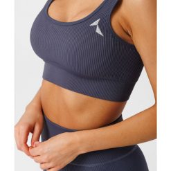 Stanik fitness cardio Carpatree Rib bezszwowy. Niebieskie biustonosze Carpatree, bez wzorów. Za 149.99 zł.