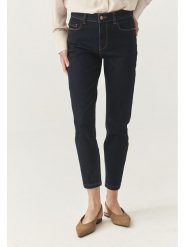 TATUUM Dżinsy - Skinny fit - w kolorze granatowym rozmiar: 40. Niebieskie jeansy Tatuum, z aplikacjami, z podwyższonym stanem. Za 202.03 zł.
