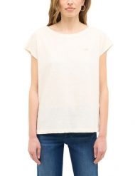 Damski T-Shirt Mustang Style Lesley Whisper White 1016512 2013. Białe t-shirty Mustang, l, bez wzorów, bez kołnierzyka, bez ramiączek. Za 99.99 zł.