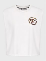 Volcom Bluzka Connected Minds B4512305 Biały Regular Fit. Białe bluzki Volcom, l, bez wzorów, z bawełny, bez kołnierzyka, bez ramiączek. Za 99.99 zł.