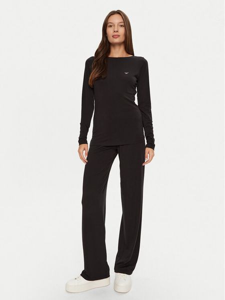 Emporio Armani Underwear Piżama 164790 4F224 00020 Czarny Regular Fit. Czarne piżamy Emporio Armani Underwear, bez wzorów, z lyocellu, bez ramiączek. Za 329.99 zł.