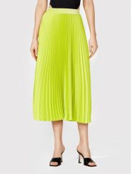 Simple Spódnica plisowana SDD005 Zielony Regular Fit. Zielone spódnice Simple, bez wzorów, z syntetyku, midi. Za 599.99 zł.