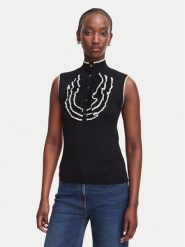 Luisa Spagnoli Bluzka Menelao 100467 Czarny Regular Fit. Czarne bluzki LUISA SPAGNOLI, s, bez wzorów, z wełny, bez kołnierzyka, bez ramiączek. Za 1,379.00 zł.