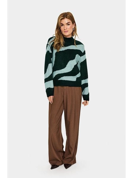 SAINT TROPEZ Sweter w kolorze zielonym rozmiar: L. Zielone swetry Saint Tropez, l, bez wzorów, bez ramiączek. Za 98.95 zł.