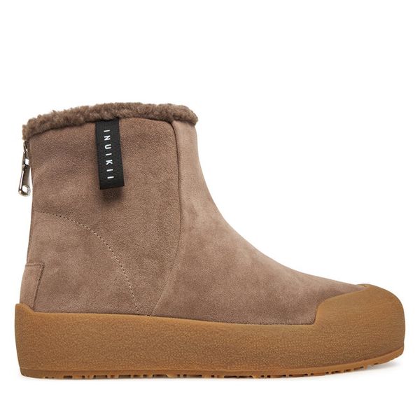 Botki Inuikii. Brązowe botki Inuikii, bez wzorów, bez obcasa, na płaskiej podeszwie, bez zapięcia. Za 849.00 zł.