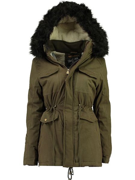 Geographical Norway Parka "Celeste" w kolorze oliwkowym rozmiar: L. Brązowe parki Geographical Norway, l, bez kaptura. Za 336.61 zł.