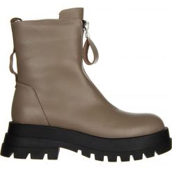 Botki Bayla-161 054 2916 Taupe 161390, Beżowy, Skóra naturalna - 40. Brązowe botki Bayla, na jesień, bez wzorów, z gumy, bez obcasa, na platformie, bez zapięcia. W wyprzedaży za 269.10 zł.