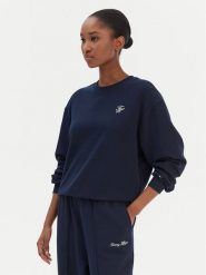 Tommy Hilfiger Bluza Script WW0WW49418 Granatowy Regular Fit. Niebieskie bluzy TOMMY HILFIGER, s, bez wzorów, z bawełny, bez kaptura. Za 409.99 zł.