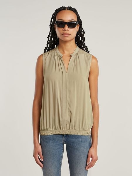 G-Star Bluzka w kolorze beżowym rozmiar: S. Brązowe bluzki G-Star, s, bez wzorów, z wiskozy, klasyczne, bez kołnierzyka, bez ramiączek. Za 190.97 zł.