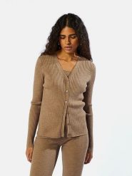 Rodier Wełniany kardigan w kolorze jasnobrązowym rozmiar: M. Brązowe kardigany Rodier, m, bez wzorów, z wełny. Za 247.99 zł.