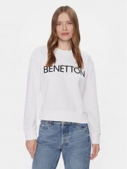 United Colors Of Benetton Bluza 3J68D1069 Biały Regular Fit. Białe bluzy United Colors of Benetton, s, bez wzorów, z bawełny, bez kaptura. Za 99.99 zł.