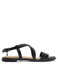 Lasocki Sandały KATE RST-KATE-01 Czarny. Czarne sandały Lasocki, bez wzorów, ze skóry, bez obcasa, na płaskiej podeszwie, bez zapięcia. Za 139.99 zł.