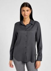 LEE DAMSKA KOSZULA POCKETLESS SHIRT DARK MUTED GRAY 112355196 LI39008531. Szare koszule Lee, xs, bez wzorów, bez kołnierzyka, bez ramiączek. Za 179.99 zł.
