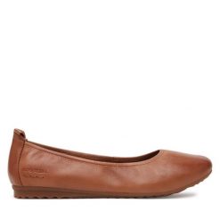 Baleriny Josef Seibel. Brązowe baleriny Josef Seibel, bez wzorów, bez obcasa. Za 289.99 zł.