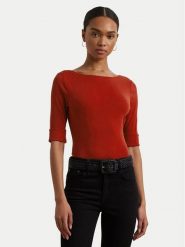 LAUREN RALPH LAUREN Bluzka 200654963193 Czerwony Slim Fit. Czerwone bluzki Lauren Ralph Lauren, xs, bez wzorów, z bawełny, bez kołnierzyka, bez ramiączek. Za 219.99 zł.