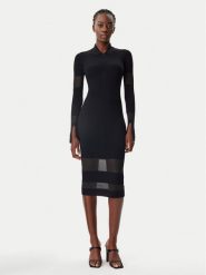 Patrizia Pepe Sukienka dzianinowa 8A1420/K078-K103 Czarny Slim Fit. Czarne sukienki Patrizia Pepe, bez wzorów, z dzianiny, bez kołnierzyka, bez ramiączek. Za 749.99 zł.