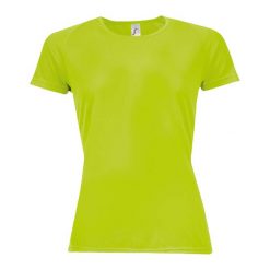 Koszulka Damska Sportowa Raglanowa. Zielone koszulki sportowe SOL'S, bez wzorów, bez ramiączek, trekkingowe. Za 45.99 zł.