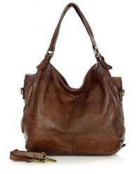 Miejski shopper czekoladowy MARCO MAZZINI v47j. Brązowe shopper bez wzorów, ze skóry, na ramię, bez dodatków. Za 489.25 zł.
