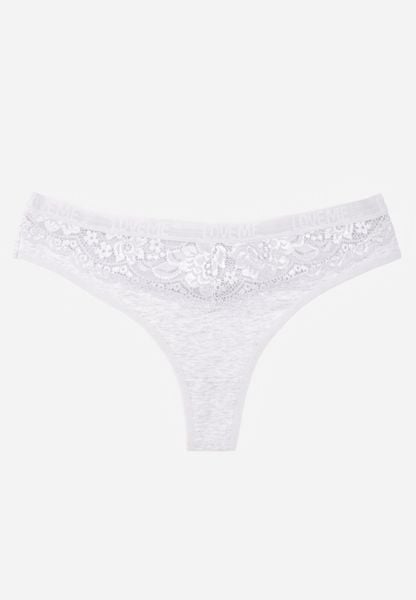 Szare Majtki Stringi z Bawełną Ozdobione Koronką Thelanthe. Szare stringi Born2be, bez wzorów, z bawełny. Za 4.99 zł.