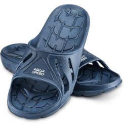 Klapki basenowe Aqua Speed Alabama. Niebieskie klapki Aqua-Speed, bez wzorów, bez obcasa. Za 55.34 zł.