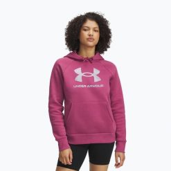 Bluza Under Armour Rival Feelce Shimmer Hoody. Czerwone bluzy Under Armour, bez wzorów, bez kaptura. Za 169.99 zł.
