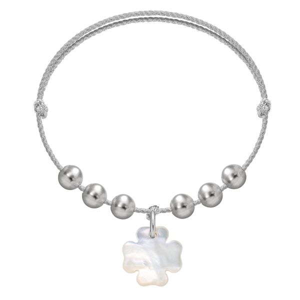 Bransoletka Pearl Felicity na srebrnym sznurku premium. Szare bransoletki Lilou, z perłą, srebrne. Za 184.00 zł.