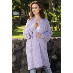 Sweter oversize multikolor ls206. Fioletowe kardigany Lemoniade, bez wzorów, ze splotem. W wyprzedaży za 119.00 zł.