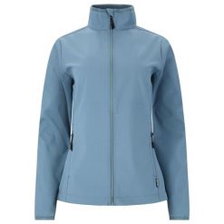 Softshell damski Whistler Lango. Niebieskie kurtki sportowe Whistler, bez wzorów, z softshellu, bez kaptura, na fitness i siłownię. Za 215.50 zł.
