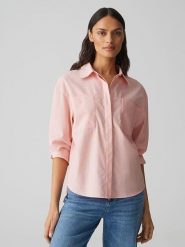 OPUS Koszula w kolorze brzoskwiniowym rozmiar: 36. Pomarańczowe koszule Opus, bez wzorów, z bawełny, bez kołnierzyka, bez ramiączek. Za 121.99 zł.