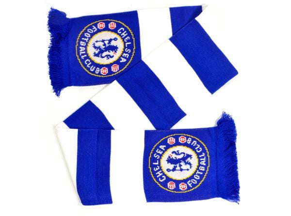 Szalik Chelsea Londyn - pasiak - licencjonowany. Niebieskie szaliki CHELSEA, bez wzorów. Za 119.90 zł.